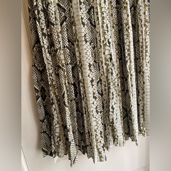 J. Crew Python Snake Print Pleated Midi Skirt - Picture 4 of 11